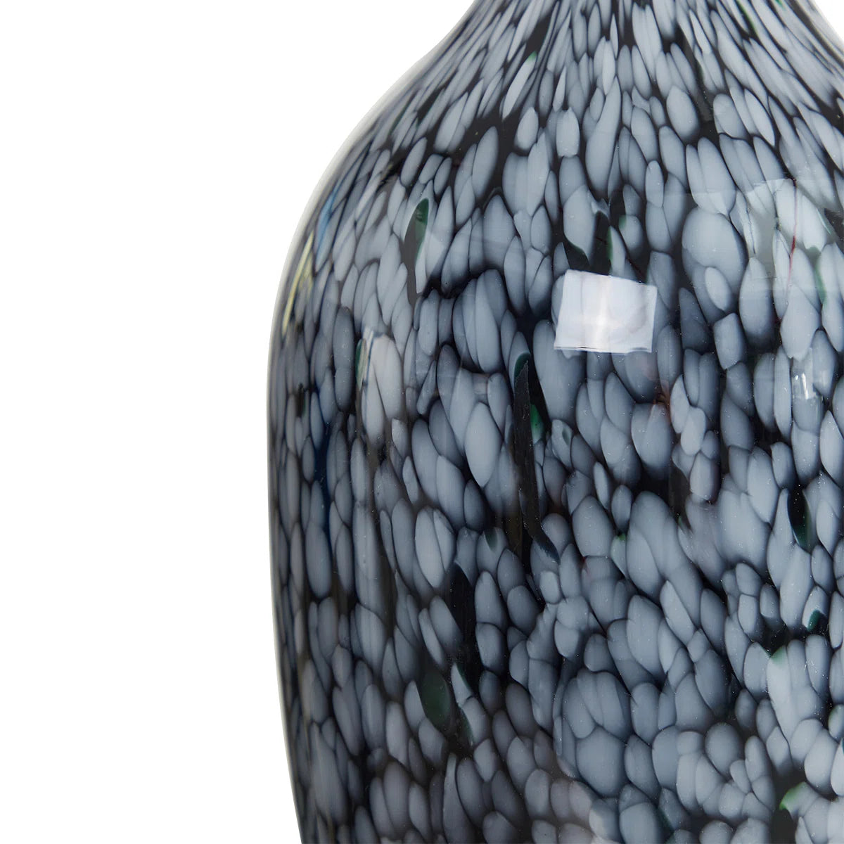25.8"Bohemian Artisan Blue Leopard Glass Table Lamp with Crystal Base & Linen Shade Cord for Bedroom, Living Room, Office(set of 2)