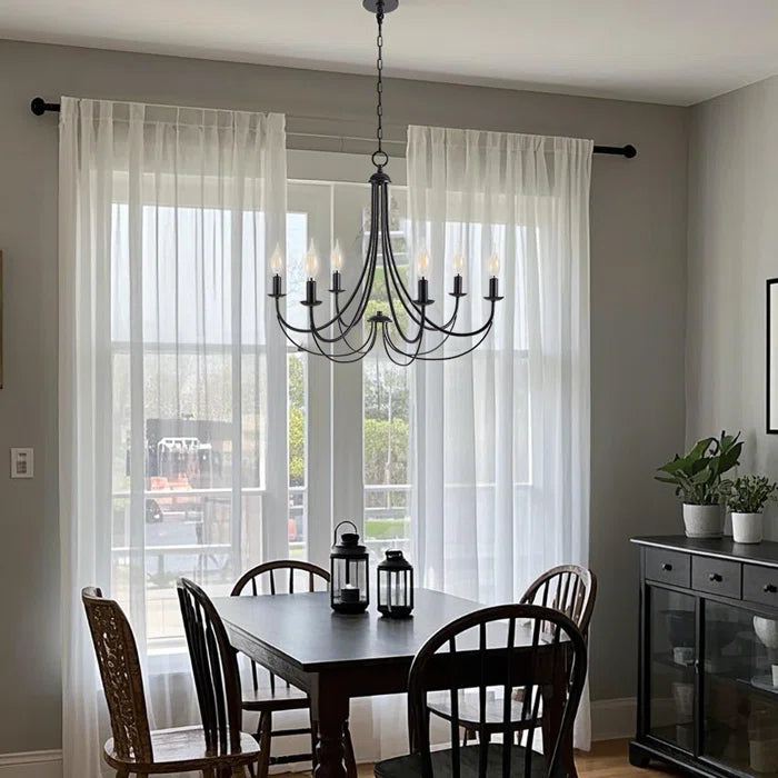 6 - Light Dimmable Classic / Traditional Chandelier,72" Adjustable Chain