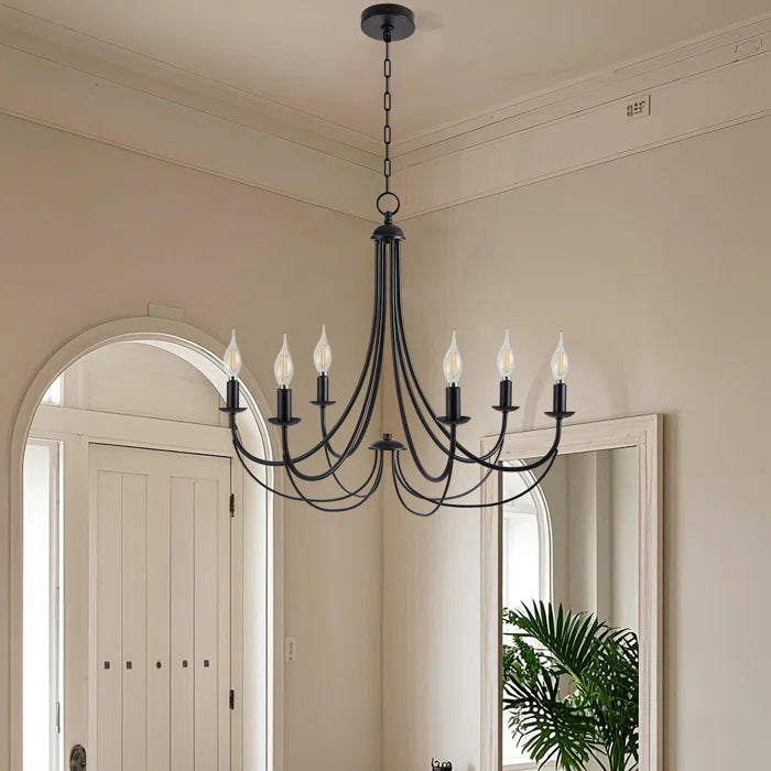 6 - Light Dimmable Classic / Traditional Chandelier,72" Adjustable Chain