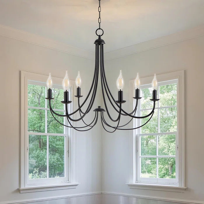 6 - Light Dimmable Classic / Traditional Chandelier,72" Adjustable Chain