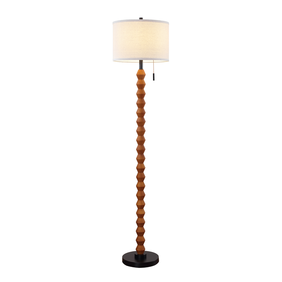 RORIA 65" Solid Wood Floor Lamp, With a Pull Chain Switch,Modern-Style Standing Lamp, for Living Room, Bedrooms, and Offices.