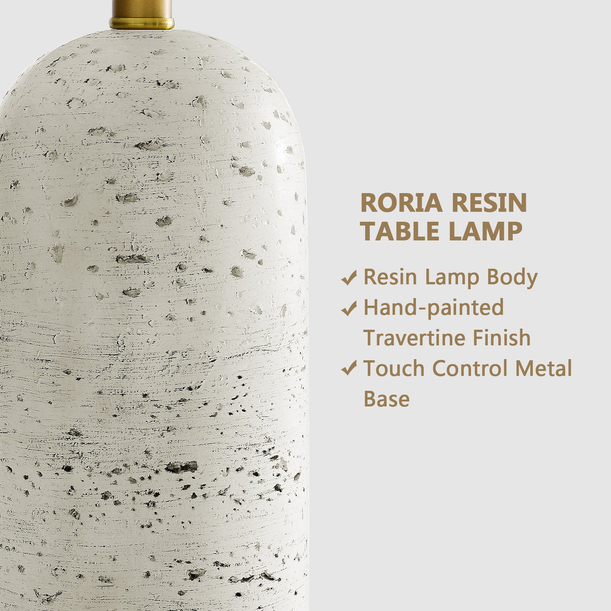 RORIA Modern Table Lamps Set of 2, 25"Touch Control Bedside Lamps with Linen Shades and Resin Bases, Featuring 3-Level Dimming,for Bedrooms, Living Room, and Offices (Bulbs Included)