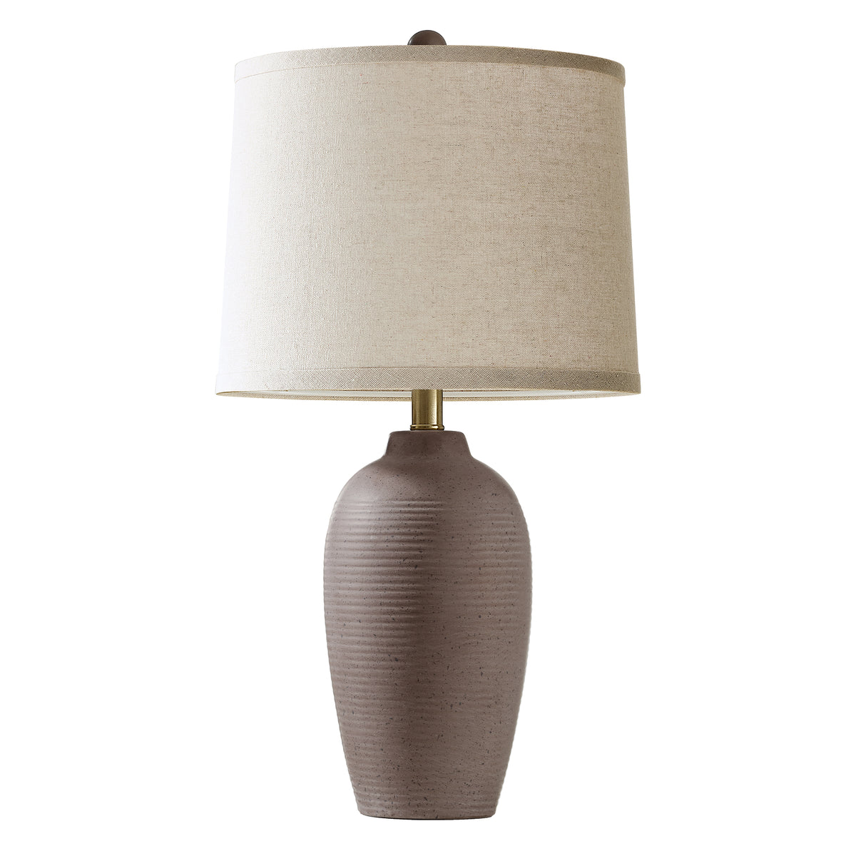 RORIA 25" Grey Textured Ceramic Table Lamps Set of 2,with Linen Drum Shade, Farmhouse Bedside Lamps for Living Room Bedroom, Bulbs Included