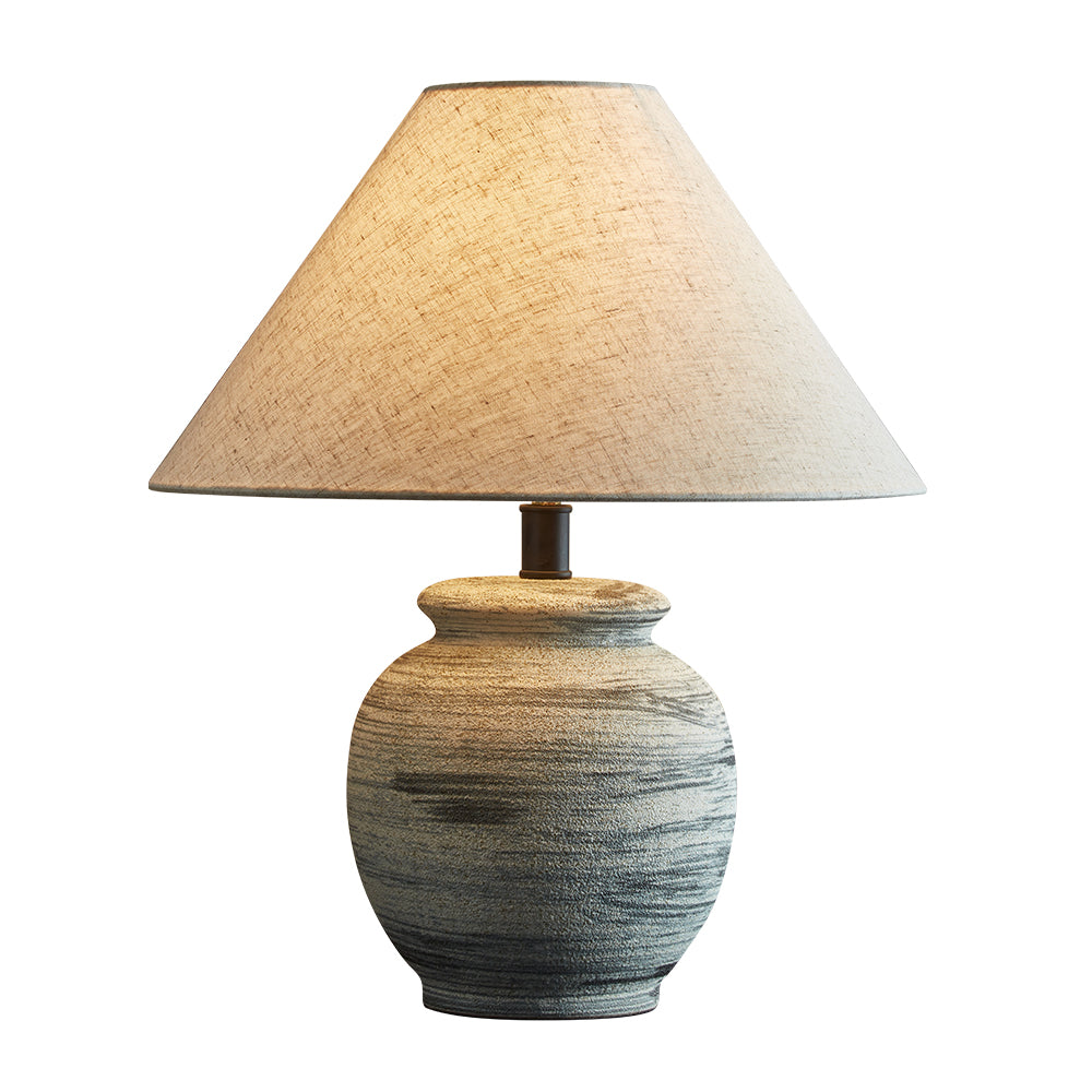 Wabi-Sabi Sandstone Pottery Table Lamp