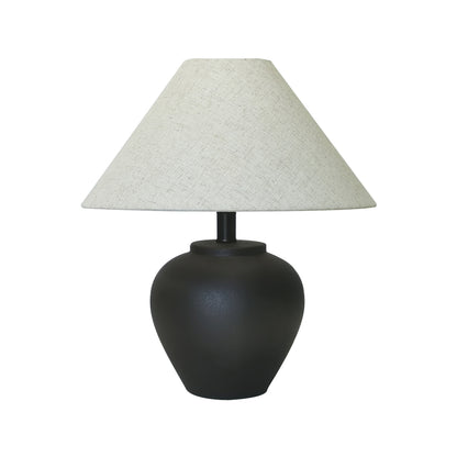 Wabi-Sabi Black Ceramic Jar Table Lamp