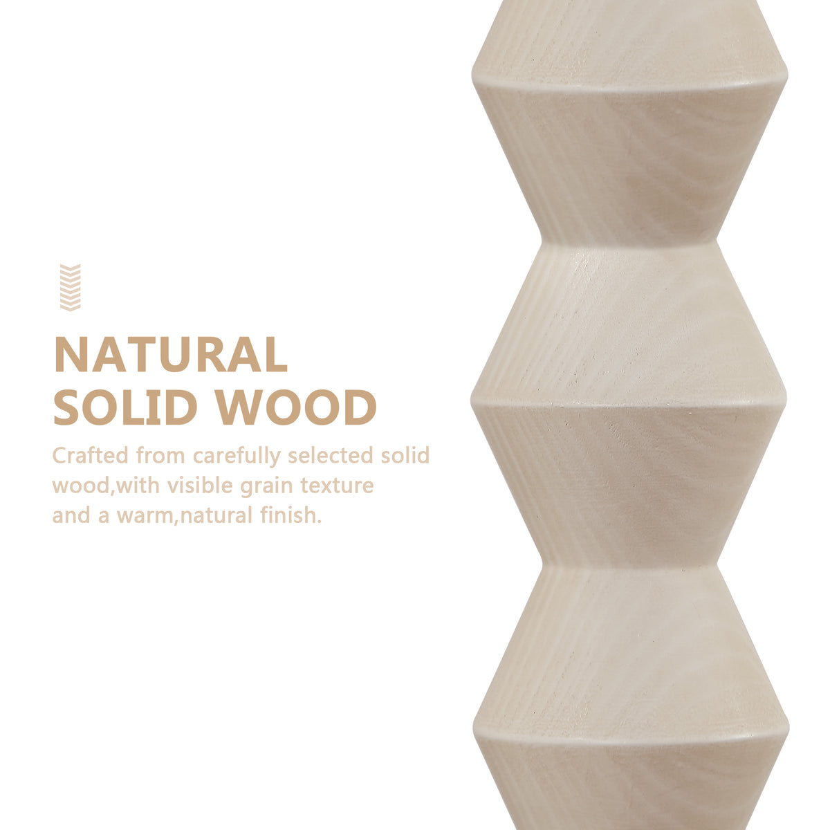 RORIA White Solid Wood Floor Lamp, 65” Modern-Style Standing Lamp, Featuring a Round Linen Shade and a Zip-Pull Switch, for Living Room, Bedrooms, and Offices.