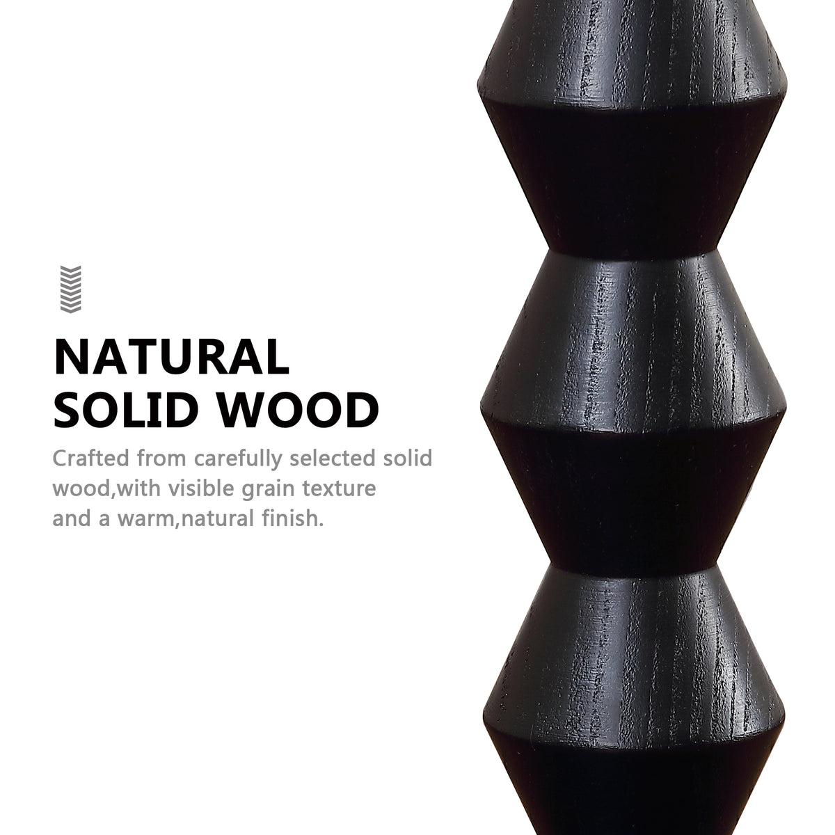 RORIA 65”Black Solid Wood Floor Lamp, with a Round Linen Shade and Pull Cord Switch,modern Standing Lamp,for Living Room, Bedrooms, and Offices（bulb included）