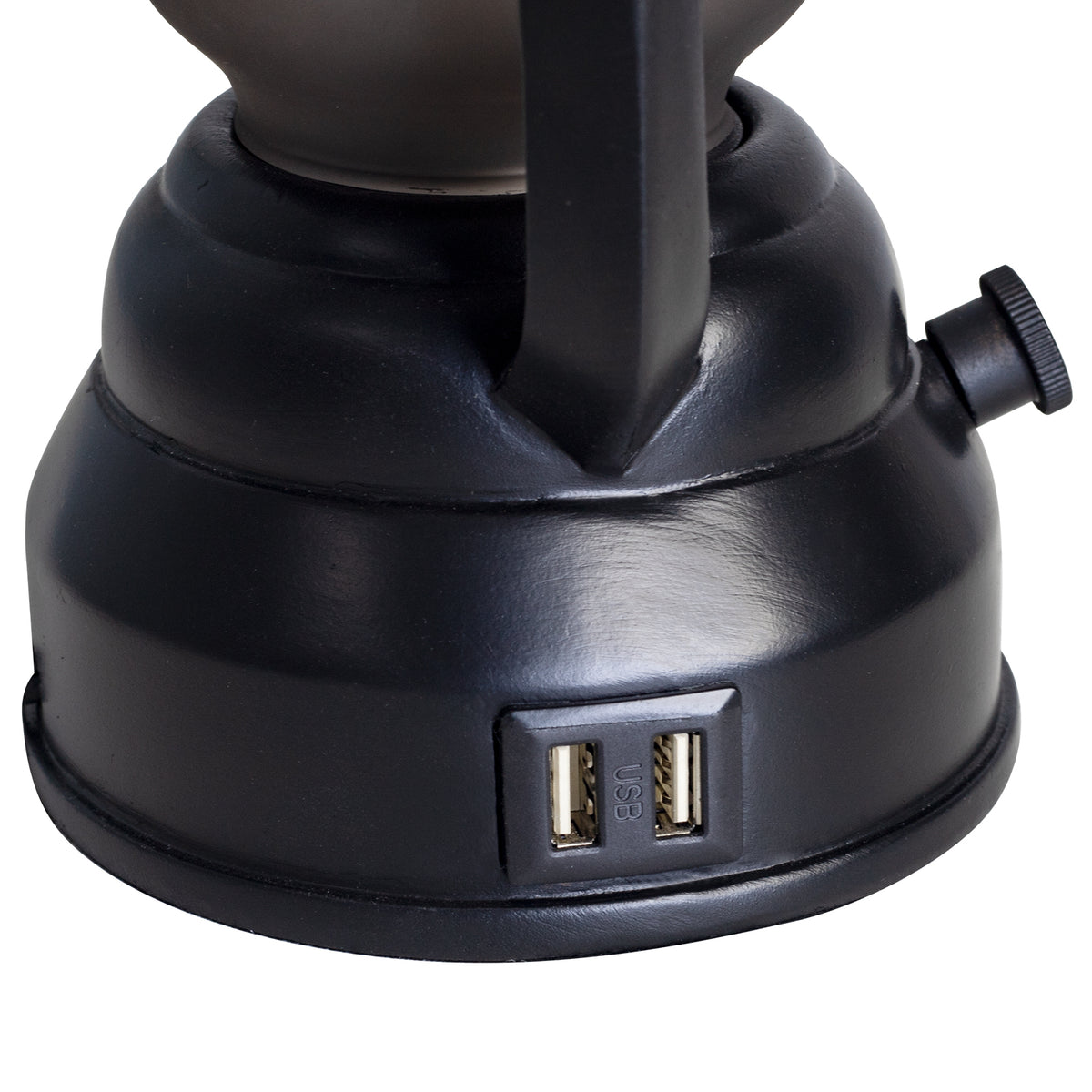 JUJUYUYOP 22" Farmhouse Lantern Table Lamps Set of 2 with Dual USB Charging Ports, for Living Room and Bedrooms, Includes 4 Bulbs