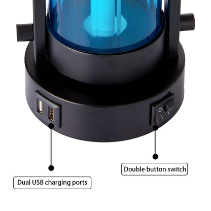 Ocean Castle Table Lamps w. Night Lights & USB, Gradient Blue, Set of 2