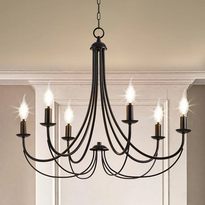6 - Light Dimmable Classic / Traditional Chandelier，72" Adjustable Chain