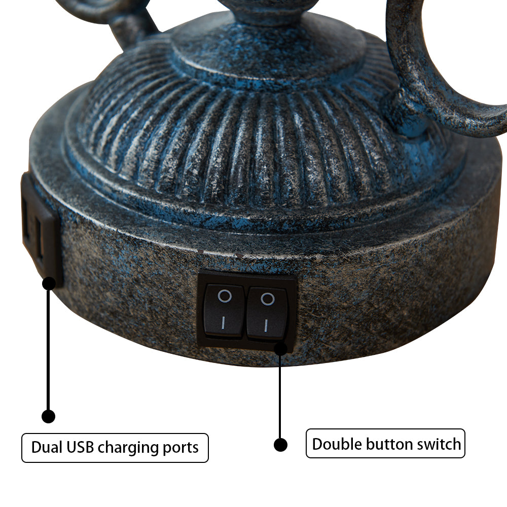 25.5"Vintage Bronze Table Lamps Set (Set of 2)