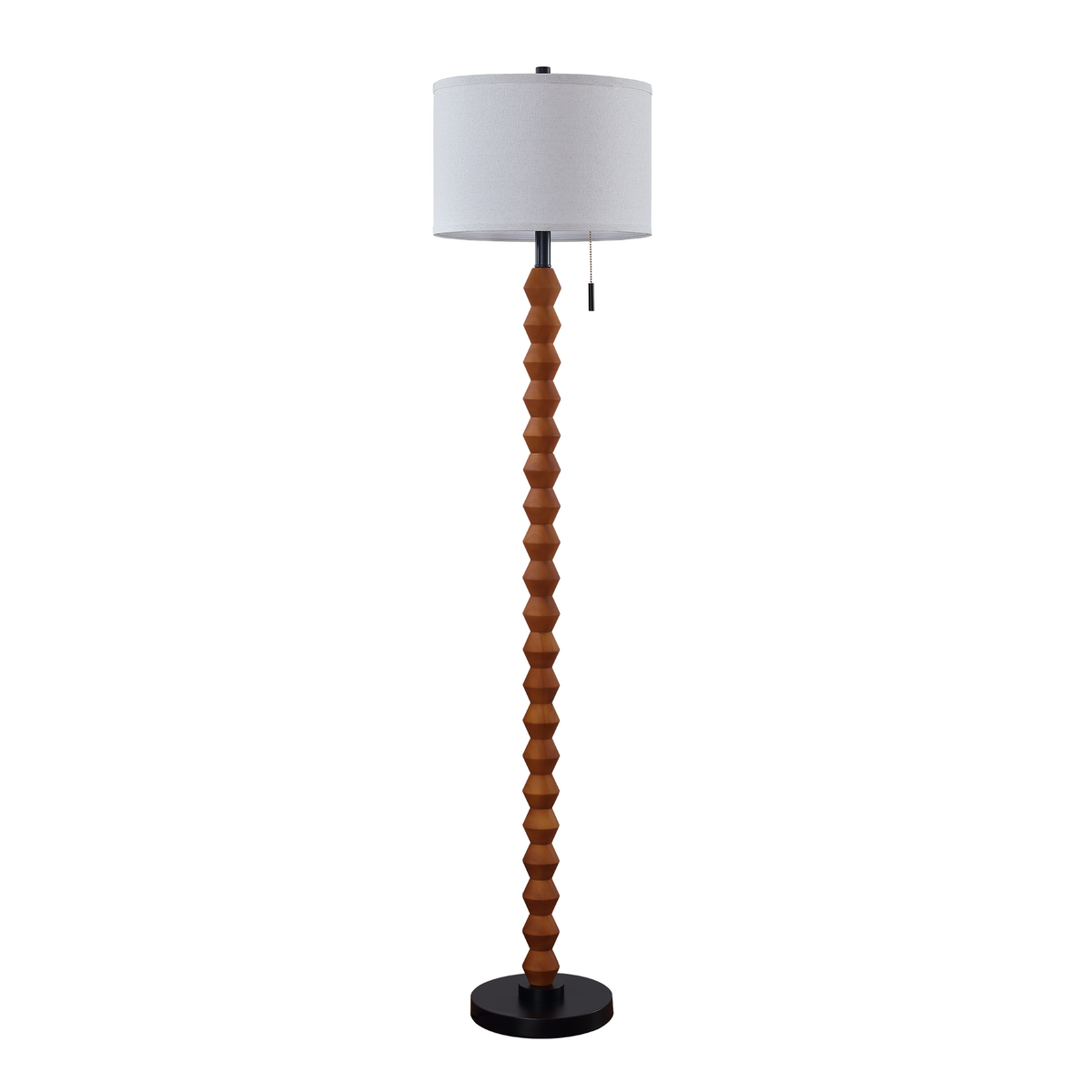 RORIA 65" Solid Wood Floor Lamp, With a Pull Chain Switch,Modern-Style Standing Lamp, for Living Room, Bedrooms, and Offices.
